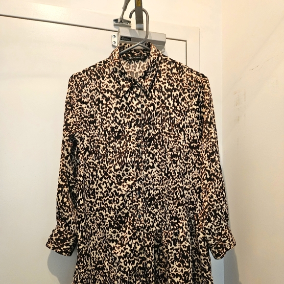 Zara Women's Leopard Print Shirt, Size XS - Picture 1 of 6